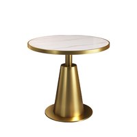 Mesa de Centro Moderna de Lujo con Panel de Piedra y Base Pulida para Habitaciones de Hotel, Oficinas de Ventas y Salas de Exhibición