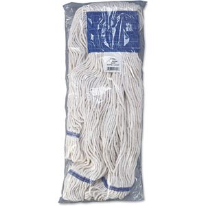 Boardwalk BWK504WH X-Large White Wet <b>Mop</b> Head 5-Inch Super Loop Cotton/Synthetic Fiber Rectangular for Home Use 12/Carton - Product Image 1