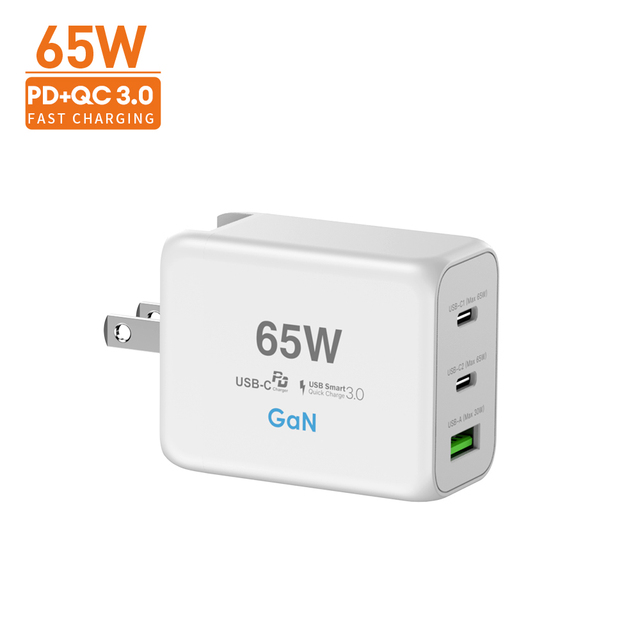 UK/AU/EU/US USB C Charger 65W PD 3.0 GaN Charger Type C Power Adapter With 3-Port Fast Wall Charger Compatible for iPhone 13 USB