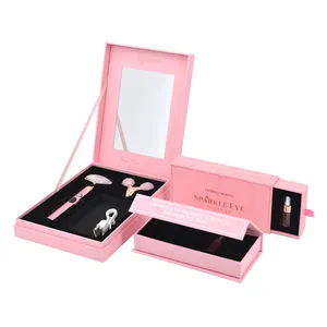 Caja de cosméticos clásica, embalaje de regalo, cierre magnético de perfume, logotipo personalizado, cartón con espejo