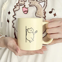 Tasse à café en porcelaine émaillée de 350 ml, cadeau pour couple, tasse à espresso réutilisable en céramique pour le thé/le lait/le latte