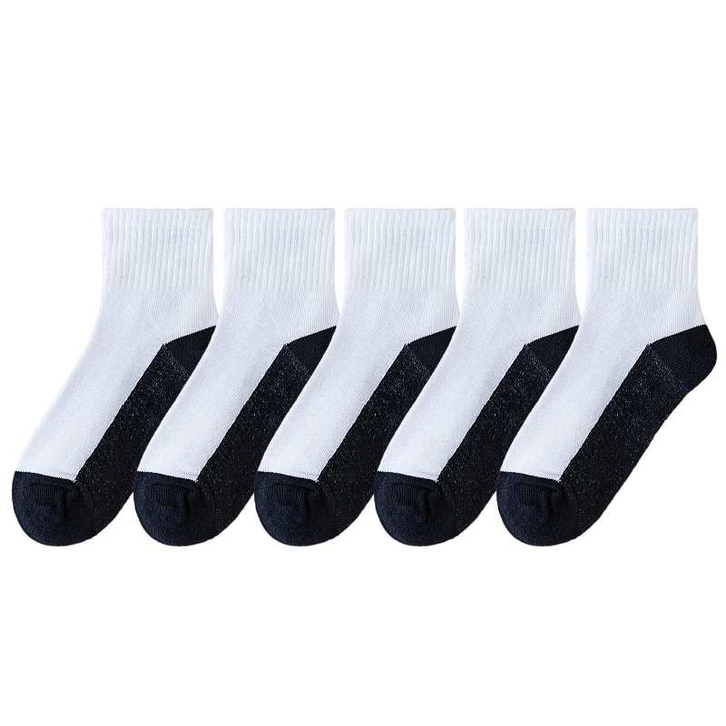 Chaussettes mi-mollet plates yin yang [bleu marine]