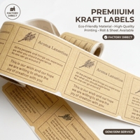 Étiquettes personnalisées en rouleau pour pots de bougies en kraft, résistantes à la chaleur et aux déchirures, autocollants à forte adhérence pour pots en verre ou en métal pour bougies parfumées