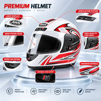 Casque de moto intégral certifié CE, coque en PP, intérieur en EPS, visière en PC, aérations réglables, respirant