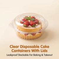 Boîte à gâteau ronde transparente jetable avec couvercle en dôme, empilable, étanche, pour la pâtisserie, la présentation de cupcakes