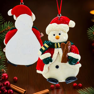 스트라이프 스카프와 모자 매달려 크리스마스 트리 눈사람 화려한 스카프 선물 장식 수제 크리스마스 눈사람 - Product Image 2