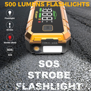 Démarreur de voiture <span class=keywords><strong>26000mAh</strong></span> avec batterie externe QC3.0 18W et double port USB à charge rapide pour moteurs essence 10L et diesel 10L 12V - Product Image 5