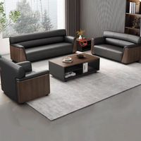 Suite de réception VIP modulaire moderne avec table basse de salon et ensemble de bureau en cuir pour entreprises