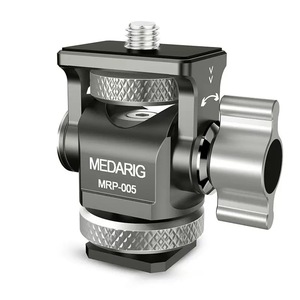 Adaptateur de montage de chaussure chaude pivotant à 360 degrés Support de montage à vis en aluminium de 1/4 pouces Mini rotule de trépied pour caméra vidéo - Product Image 2