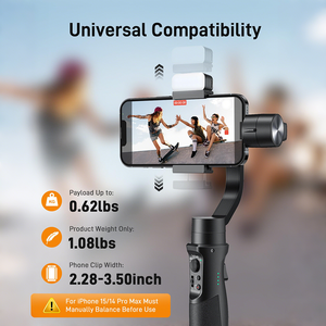 Estabilizador de Gimbal para Teléfono Inteligente de 3 Ejes Hohem para <span class=keywords><strong>ISteady</strong></span> <span class=keywords><strong>Mobile</strong></span>+, Ultra Gran Angular de 600 °   Grabación de Video Inception para Android iPhone - Product Image 3