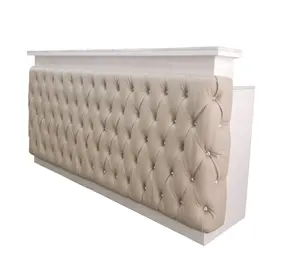 Bomacy White Luxury Elegant Beauty Salon Furniture Reception Area Reception Desk