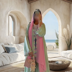 Customizable Abaya Popular Spring Summer Embroidery Flowers Modest Elegant Daily Eid Women Abaya 2025 New Abaya - Product Image 2