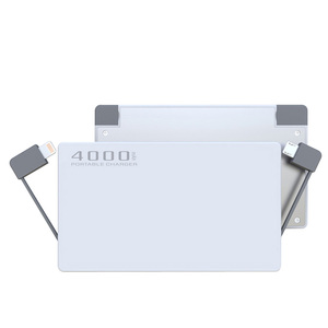 Xách tay Ultra Slim 4000mAh Li-polymer pin ngân hàng điện với được xây dựng trong cáp đôi USB nhanh chóng sạc 2A đầu ra - Product Image 4