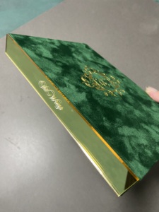 Luxury Wedding Invitation <b>Keepsake</b> <b>Box</b> Custom Velvet Gift <b>Box</b> with Gold Mirror Acrylic Invitation Card - Product Image 1