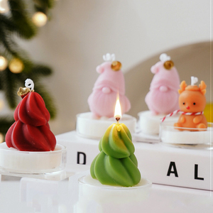 Mini árbol de Navidad vela de aromaterapia lindo Rosa personalizado hecho a mano Santa Claus velas perfumadas tarro para regalo - Product Image 2
