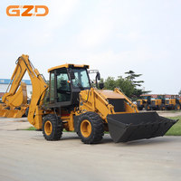Mini-tractopelle GZD avec chargeur frontal et pelle arrière pour le terrassement en travaux publics, profondeur de creusement de 4082 mm