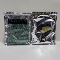 Sacs à fermeture éclair en aluminium brillant avec logo personnalisé pour vêtements, t-shirts, sweats à capuche