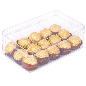 Sunshing nhựa giáng sinh bánh hộp Biscuit tráng miệng hình trái tim sô cô la bao bì hộp tráng miệng <span class=keywords><strong>container</strong></span> cho Ferrero ROCHER - Product Image 1