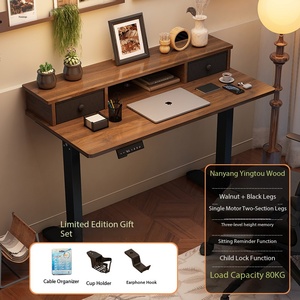 Electric Metal <strong>Foldable</strong> Extendable Height Adjustable Standing <strong>Desk</strong> with Storage Shelf Smart Motorized for Home <strong>Office</strong> Gaming - Product Image 2
