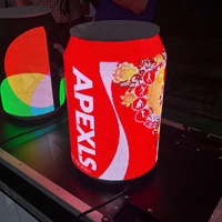 258x393mm Mini kreatif penuh warna dapat Led layar iklan Digital tanda dapat dipimpin tampilan untuk botol bir minuman