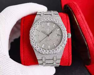 Montre de plongée de luxe de style hip-hop de créateur, sertie de diamants glacés, couleur D VVS, moissanite, chronographe automatique mécanique en laiton, 100 bars - Product Image 5