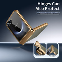 Étui pliable de luxe en cuir PC+PU pour Samsung Galaxy Z Flip 8 7 6 5, résistant à l'usure, anti-rayures, couverture intégrale, protection de la charnière contre les chocs