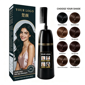 Crème colorante permanente pour cheveux à l'essence naturelle couvrante des cheveux gris avec pinceau intégré, prix d'usine, qualité professionnelle - Product Image 1