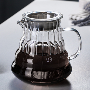 Manufacturer Wholesale Modern Eco-Friendly Food Grade Glass Coffee Pot <b>Set</b> Includes Filter Paper Walnut Holder Silicone Funnel - Product Image 4