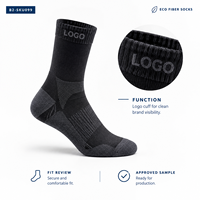 Schwarze Öko-Faser-Socken Textur Natürlicher Sitz Inhalt Transparenz Pflegeanleitung Verstärkte Stresszonen Chargenkontrolle Strickware
