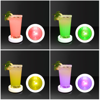 Sous-verre LED ABS activé par le poids, alimenté par piles, 7 couleurs RGB, pour mariage, fête, célébration