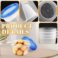 Contenants de stockage pour congélateur de 16 oz, 24 oz, 32 oz, contenants de stockage alimentaire en plastique hermétiques avec couvercles à visser, contenants pour soupe, préparation de repas