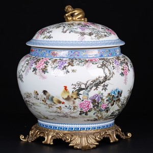 Vaso in Porcellana Art Deco con <span class=keywords><strong>Scimmie</strong></span> in Rame che Tenono Pesche, Decorazione da Tavolo, Contenitore per Tè, Regalo per Matrimonio - Product Image 2