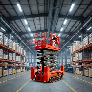 Plataforma elevadora de tijera sobre orugas diésel para terrenos accidentados de 4m, 6m, 8m, 10m, 12m con certificación CE ISO - Product Image 1