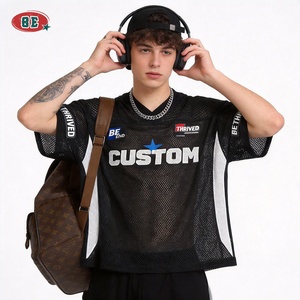 Camisetas Deportivas de Fútbol para Hombre, Personalizadas con Alfabeto, Manga Corta, Secado Rápido, 100% Poliéster, Estilo Vintage Básico, para Verano - Product Image 2