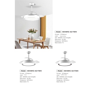 มอเตอร์ไร้แปรงถ่านไร้แปรงถ่าน6สปีดพัดลมเพดานหลอดไฟ LED ควบคุมระยะไกลได้ทันสมัยใบมีดที่มองไม่เห็นสำหรับใช้ในห้องนอน - Product Image 5