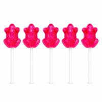 Groothandel Mini Kikker Vormige Lollipop Rood Transparant Harde Snoepjes Gemengde Fruit Smaak Schattige Dieren Kinderfeest Snoepjes