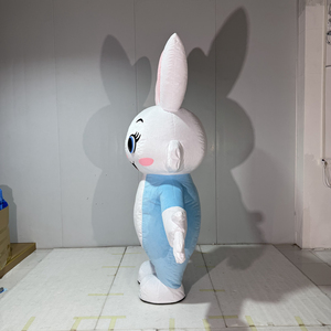 <span class=keywords><strong>Costume</strong></span> Gonfiabile da <span class=keywords><strong>Coniglio</strong></span> Pasquale, Mascotte in Peluche Bianca e Blu per Adulti - Product Image 2