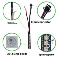 Bande lumineuse LED RGB flexible DC5V WS2812 SMD5050 60 LED/m 6mm 5m Pleine couleur adressable USB CRI80 Dimmable Rétroéclairage intérieur