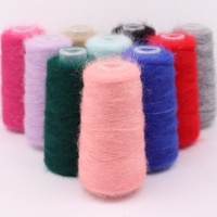 Fil à Tricoter Anti-boulochage 600m Doux Peigné 1/13Nm 55% Mohair de Chevreau Ignifuge pour Couture Châle Chapeau Crochet et Artisanat