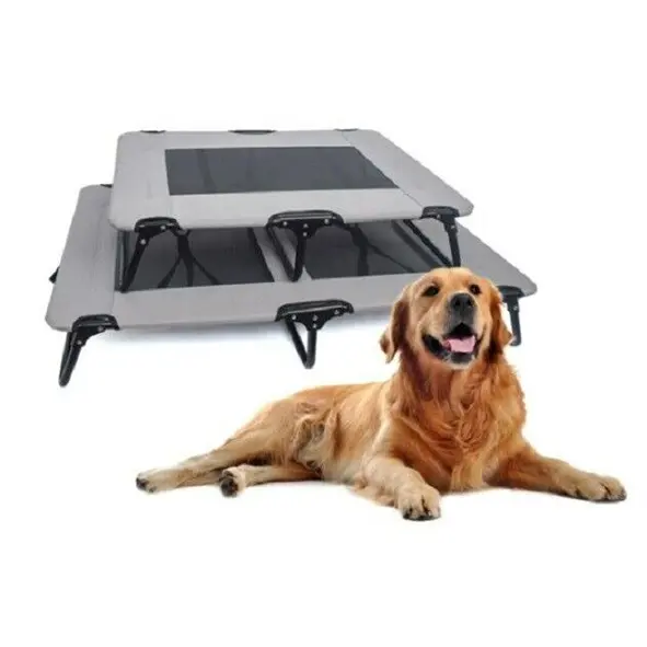 Best Selling XL Iron Folding Dog Bed Cooling Outdoor Indoor Pet Bed for Cats and Dogs Elevated Orthopedic Steel Puppy Bed