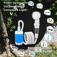 Pompe de douche électrique rechargeable pour le camping en plein air, en ABS+PVC, avec plusieurs modes de pulvérisation pour toutes les saisons, randonnée, voyage