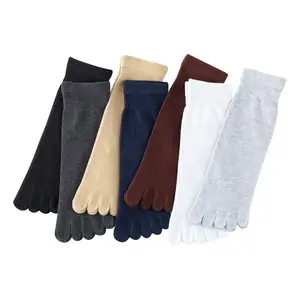 Custom Wholesale Hot Sale Mens Cotton Comfortable 5 Finger Toe Business Work Socks
