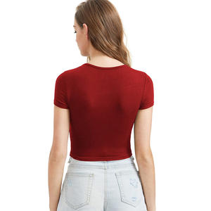 Camiseta personalizada para Mujer, Croptop Playeras, Camiseta personalizada 100% algodón, camisetas esenciales, <span class=keywords><strong>Top</strong></span> corto para Mujer - Product Image 2