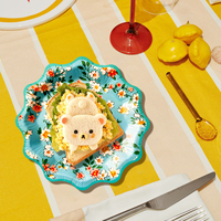 Assiettes en papier jetables DAMAI à bords ondulés floraux, biodégradables, pour fêtes, anniversaires, mariages, pique-niques, décorations de table pour les vacances de printemps