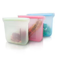 Sac alimentaire en silicone transparent réutilisable Epsilon, grand sac de conservation sous vide en caoutchouc, sac à collation personnalisé, étanche