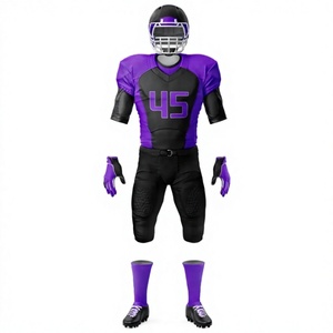 American Football Uniform Blue <b>White</b> Jersey <b>Pants</b> Gloves Cleats Moisture Wicking Breathable V Neck Short Sleeve Adult <b>Men</b> Team - Product Image 4