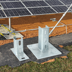Base de connexion en acier enduit de poudre galvanisée à chaud <span class=keywords><strong>pour</strong></span> les raccords Unistrut Accessoire Strut Channel Post Système de montage solaire - Product Image 1