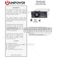 Unipoewr XPGe 12.48G 1200W 48VDC Module d'alimentation télécom 48V redresseur pour télécommunications