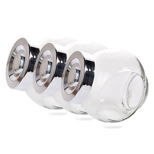 Frascos de Vidrio Transparentes para Almacenamiento, Redondos, Pequeños, con Tapa Metálica Hermética para Uso en la Cocina - Product Image 5