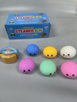 Lot de jouets anti-stress en forme de boulette géante à presser, visage souriant, boulette mystère, avec paillettes beurrées, pour le bureau